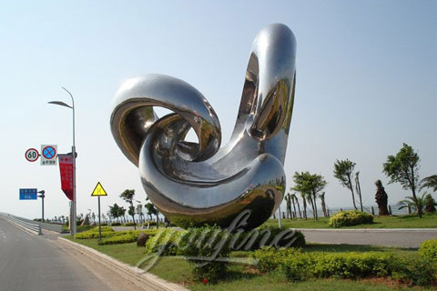2017 New Design Modern Abstract Stainless Steel Sculpture with High Polished for Sale