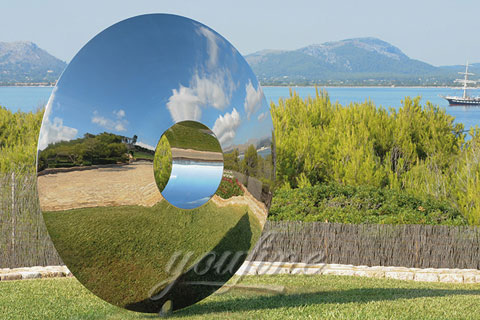Outdoor Abstract polished mirror stainless steel metal sculptures designs for sale