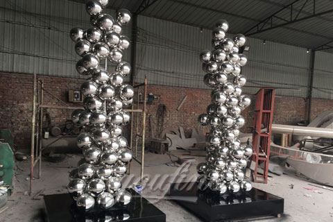 Outdoor Custom made Popular abstract outdoor stainless steel ball sculptures for garden decoration