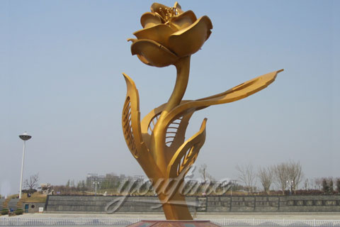 Large Outdoor China Popular Mirror Stainless Steel Flower Sculpture for Sale