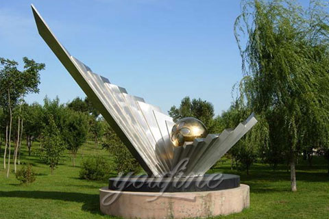 Outdoor Garden Mirror polished modern stainless steel Abstract sculpture for sale