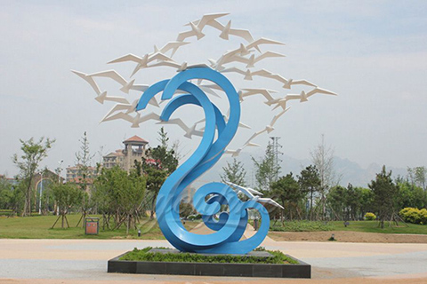 Outdoor High quality stainless steel bird sculpture for sales