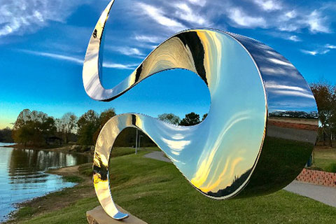 Outdoor High Polished Mirror 316 Stainless Steel Contemporary Sculptures Design