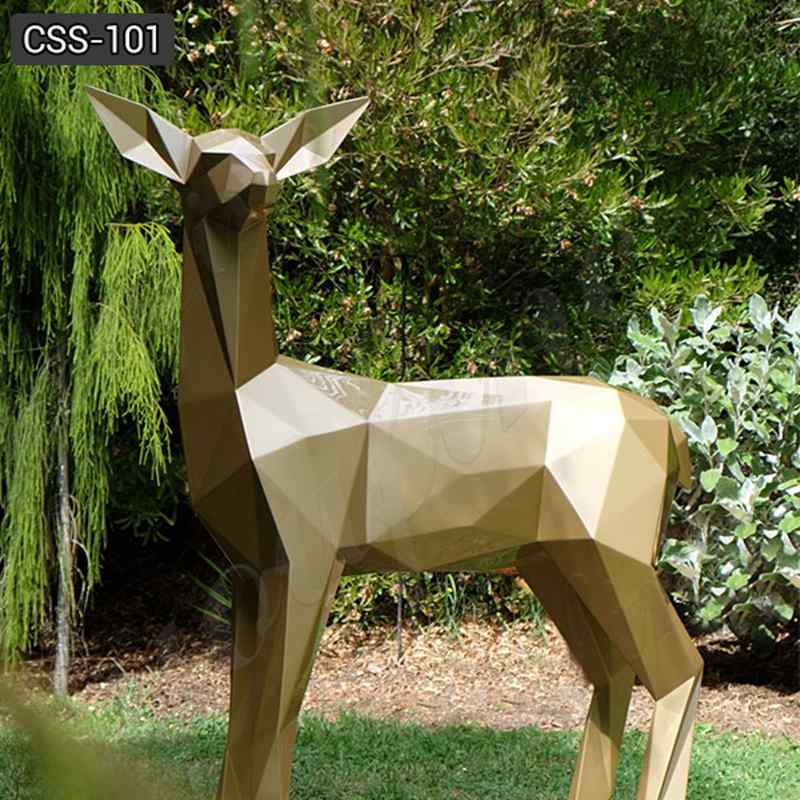 Abstract Stainless Steel Deer Sculpture