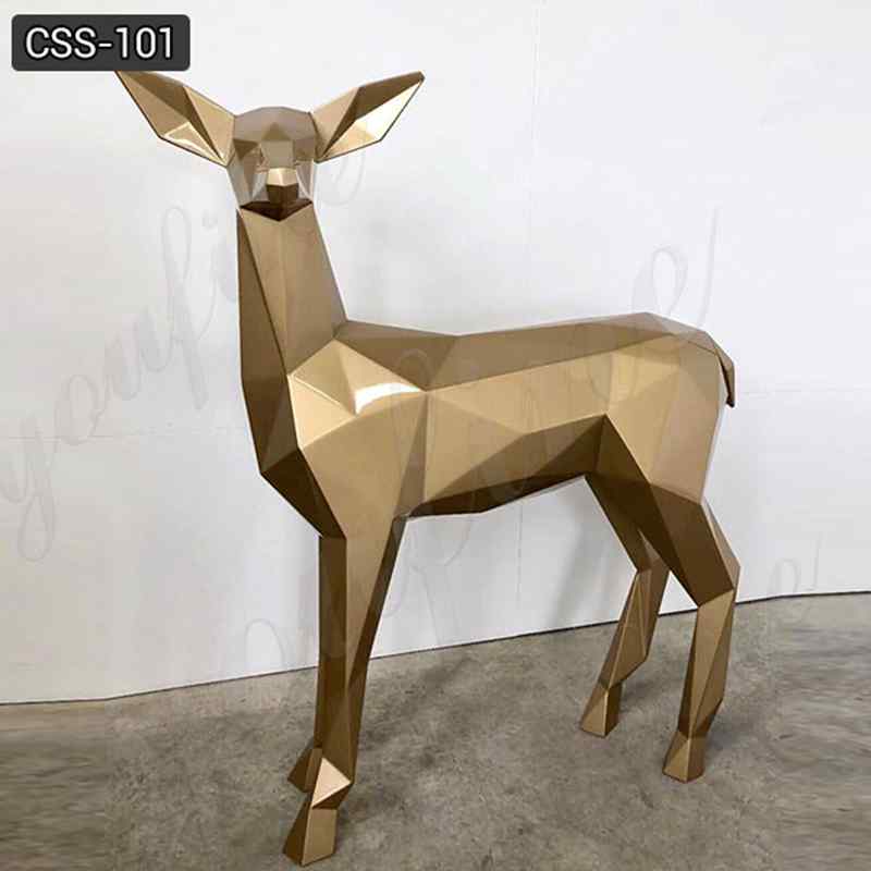 Garden Decor Abstract Stainless Steel Deer Sculpture