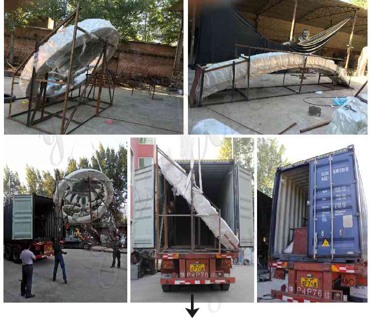 packing of Abstract Stainless Steel Sculpture for Sale