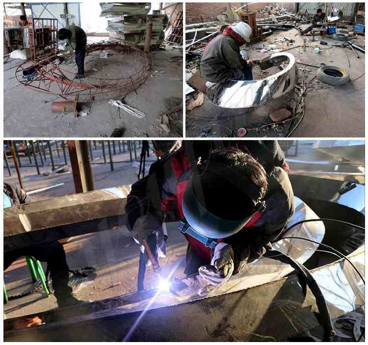 process of Abstract Stainless Steel Sculpture for Sale