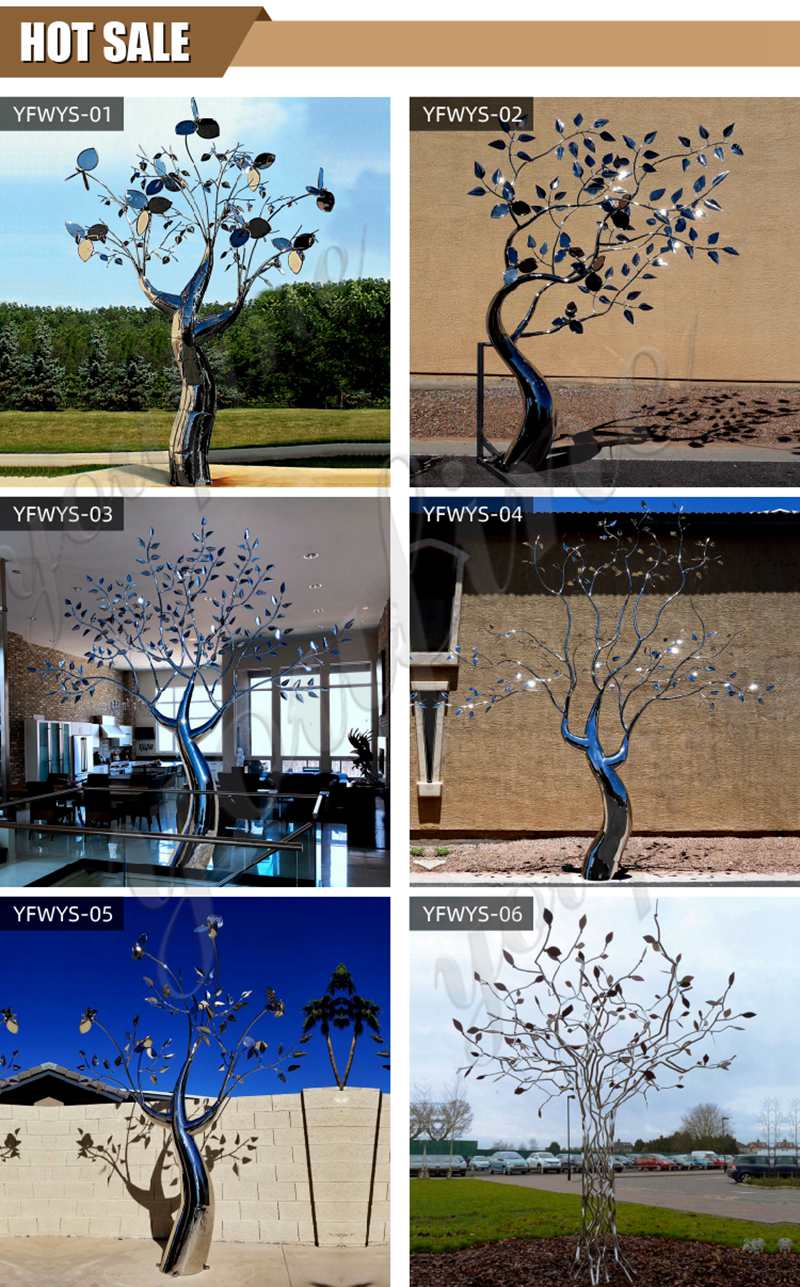 Large Metal Tree Sculpture Outdoor Stainless Steel Sculpture