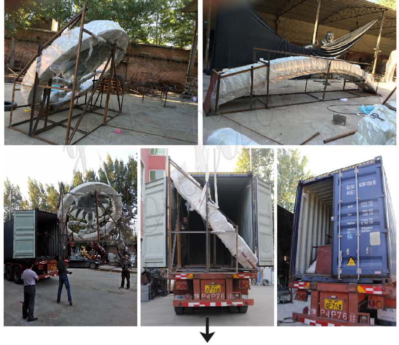 packing of Large Metal Tree Sculpture