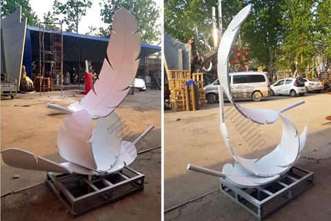 Modern Iconic Feather Stainless Steel Sculpture Design for Sale CSS-03