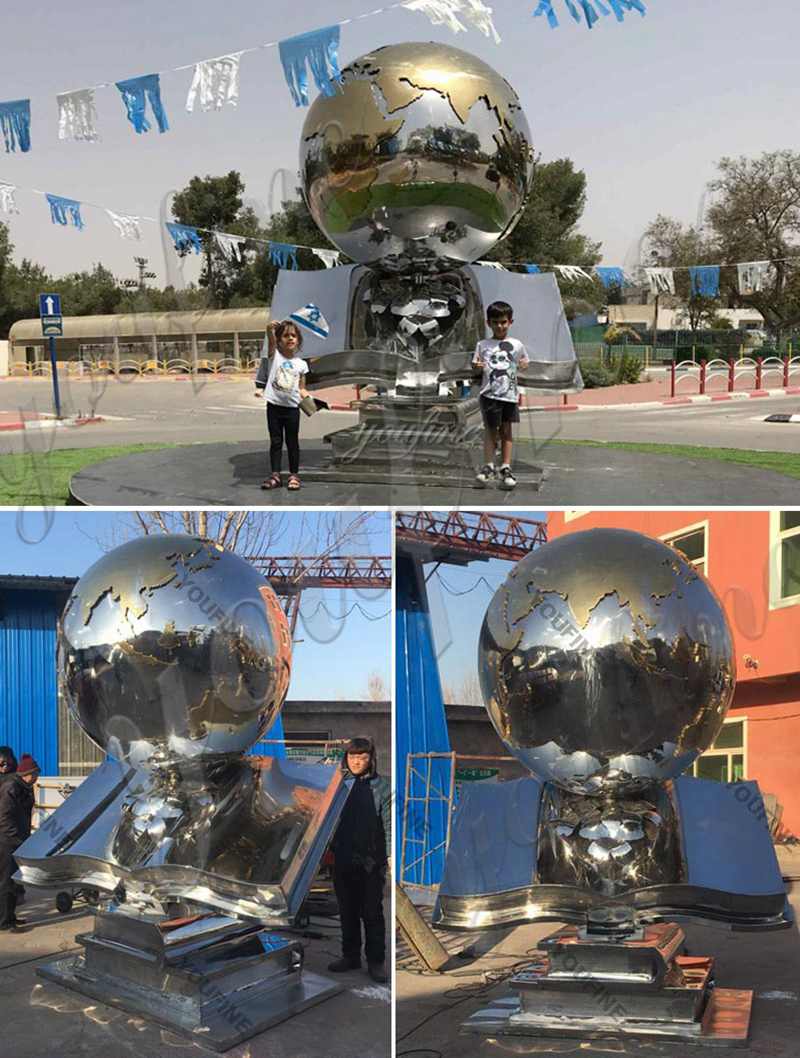Hot Sell Modern Stainless Steel Earth Sculpture for Outdoor Decor CSS-02