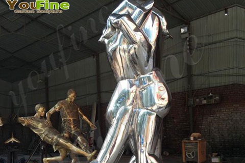 Buy outdoor mirror modern abstract metal art yard sculptures for sale for American Customer