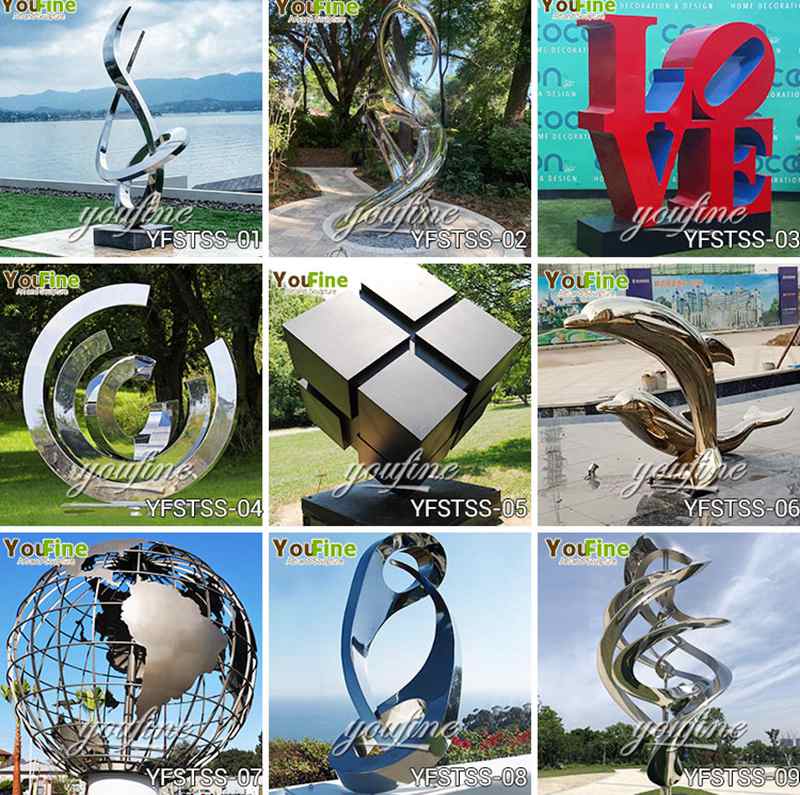 Large Outdoor Modern Abstract Stainless Steel Hand Sculpture for Sale
