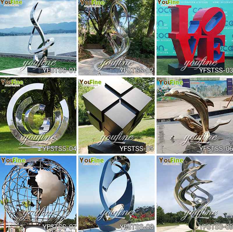 Large Outdoor Modern Abstract Stainless Steel Hand Sculpture for Sale