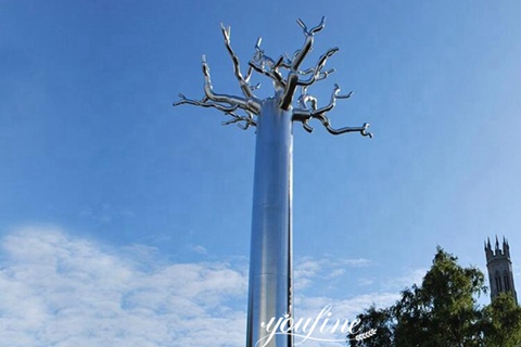 Large Outdoor Stainless Steel Tree Landmark Sculpture for Sale CSS-233