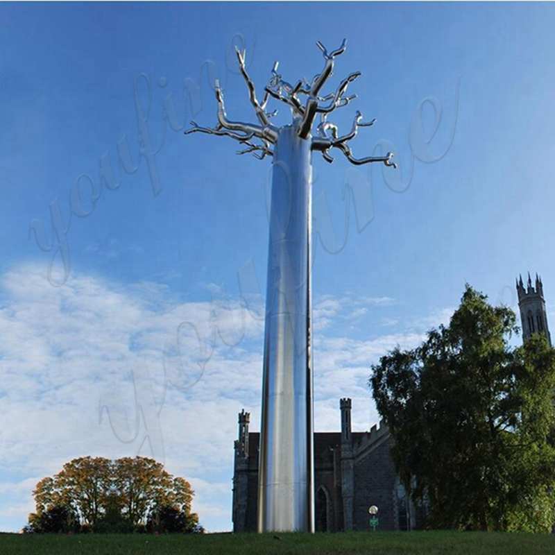 Large Outdoor Stainless Steel Tree Landmark - (5)