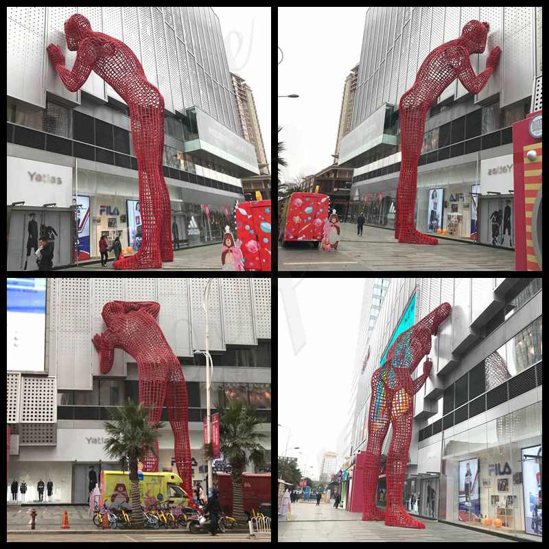 Abstract Shopping Mall Stainless Steel Figure Sculpture for Sale