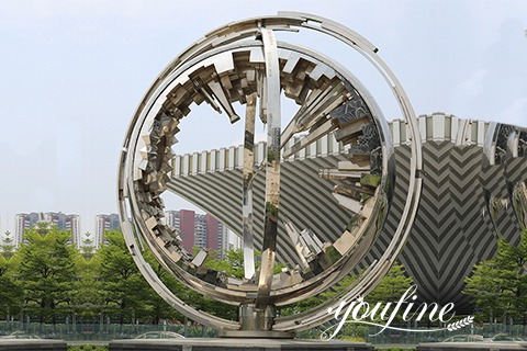 City Landmark Stainless Steel Rotating Ball Sculpture for Sale CSS-216