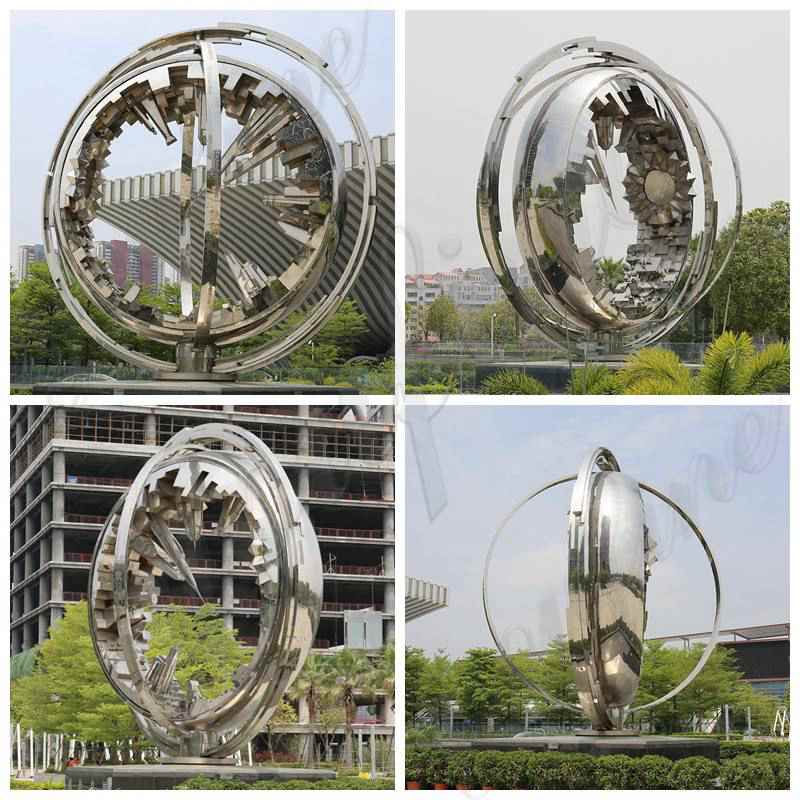 City Landmark Stainless Steel Rotating Ball Sculpture for Sale