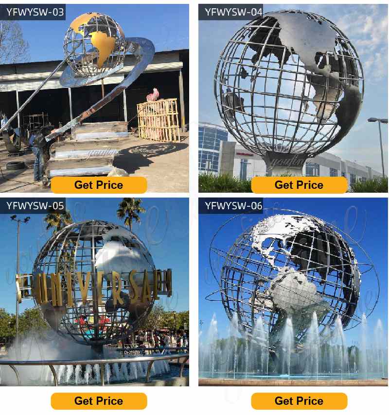 Globe Stainless Steel Sculpture School Decor for Sale CSS-213