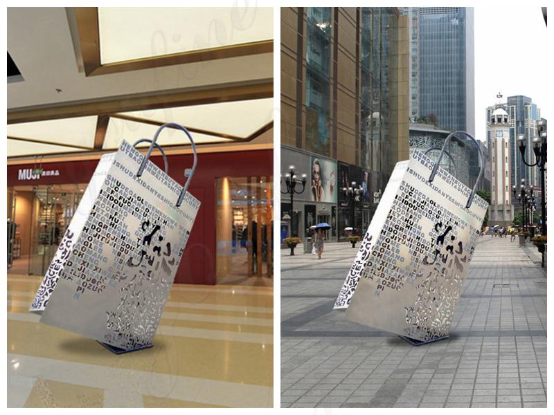 Stainless Sculpture Metal Bag Shopping Mall Decor for Sale CSS-208