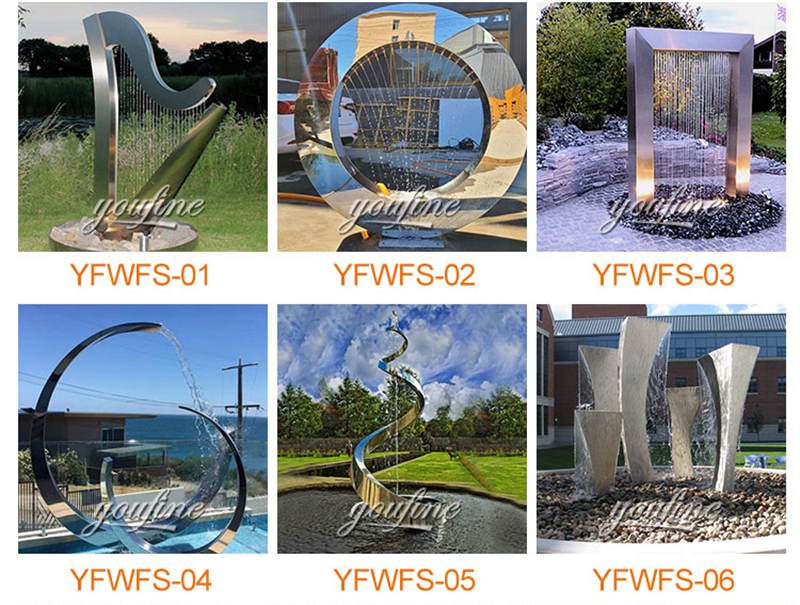 Large Stainless Steel Metal Harp Water Fountain Sculpture for Sale CSS-250