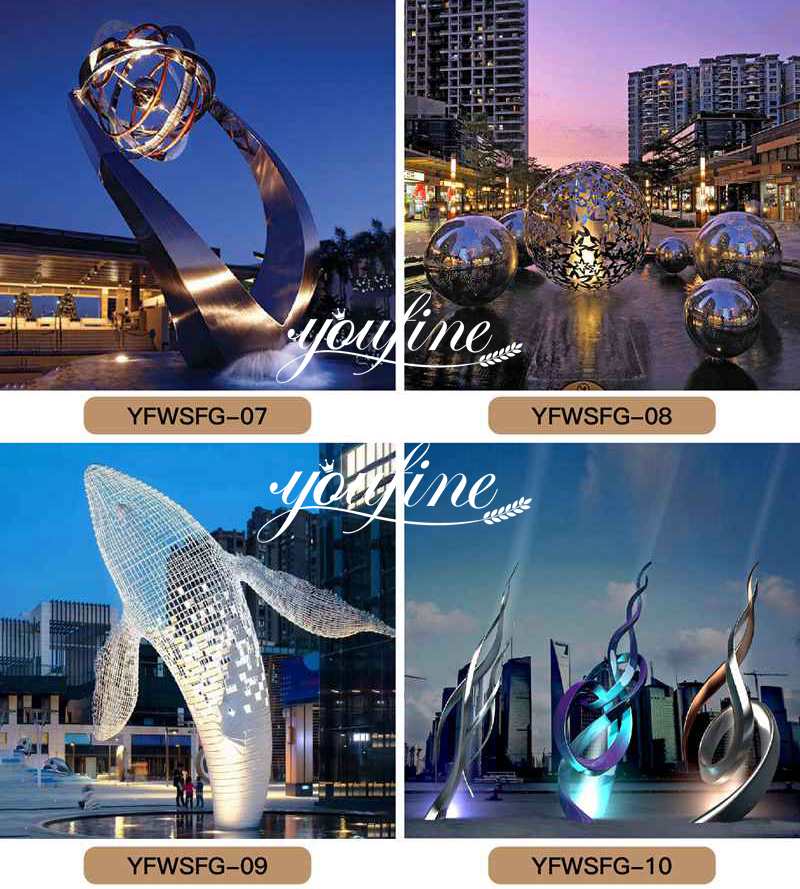 Hotel Square Large Metal ring sculpture for