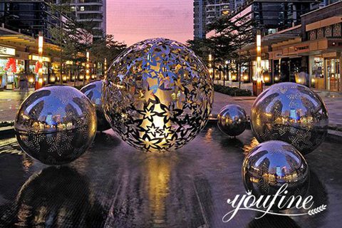 Lighting Metal Hollow Ball Sculpture Square Decor for Sale CSS-328