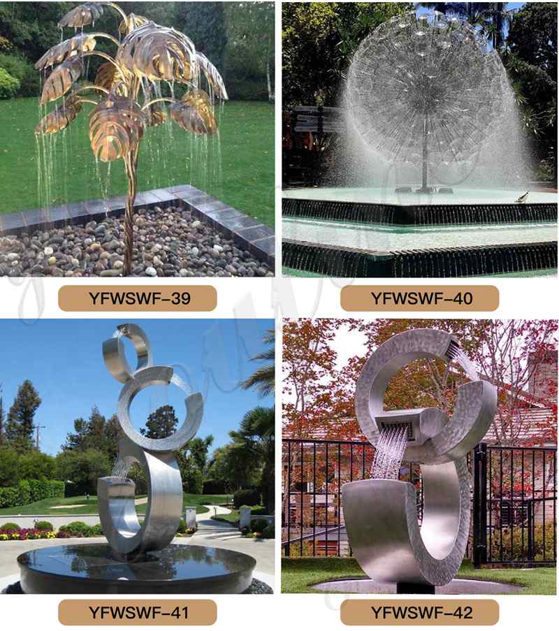 University Square Decoration Stainless Steel Fountain Sculpture for