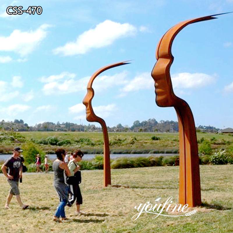 abstract corten sculpture,