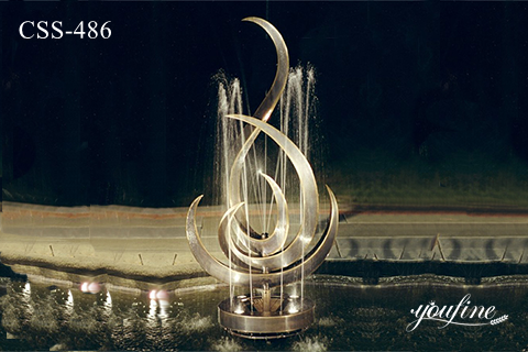Abstract Metal Flame Fountain Stainless Steel Decor for Sale   CSS-486