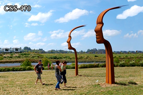 Modern Large Abstract Corten Sculpture Square Decor Manufacture  CSS-470