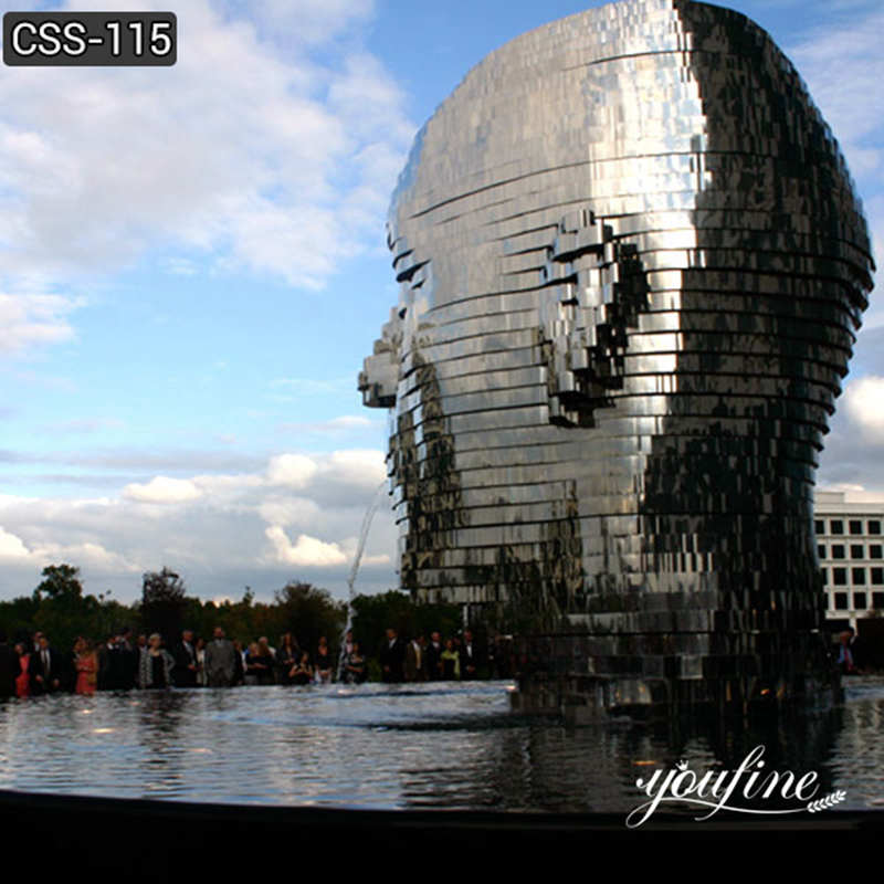 metal head sculpture,
