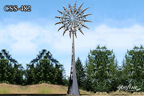 Wind Powered Kinetic Sculpture Magical Metal Windmill for Sale CSS-01