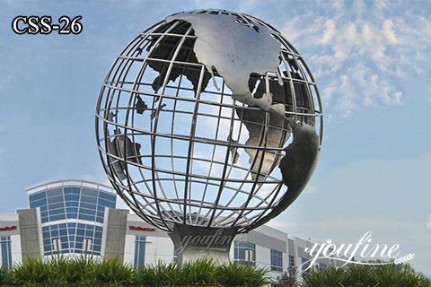Large Outdoor Metal Globe Sculpture Customized Decor for Sale CSS-026