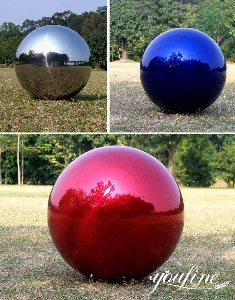 High polished outdoor garden modern metal art ball designs with different color for sales