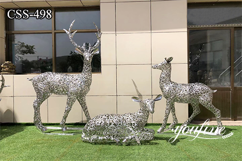 Outdoor Metal Deer Statue Stainless Steel Decor for Sale CSS-498
