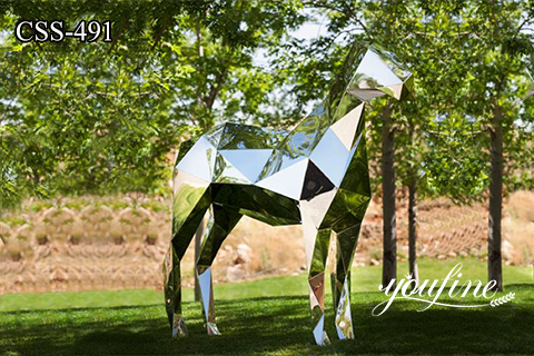 Modern Mirror Metal Horse Sculpture Park Decor Factory Supplier CSS-491