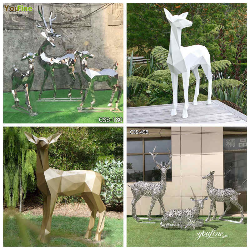 Stainless steel Statue deer,