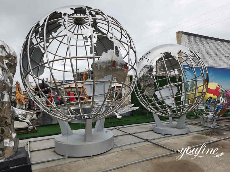 Large globe sculpture for sale