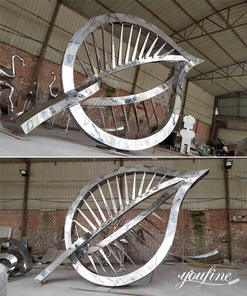  outdoor metal art stainless steel leaf 