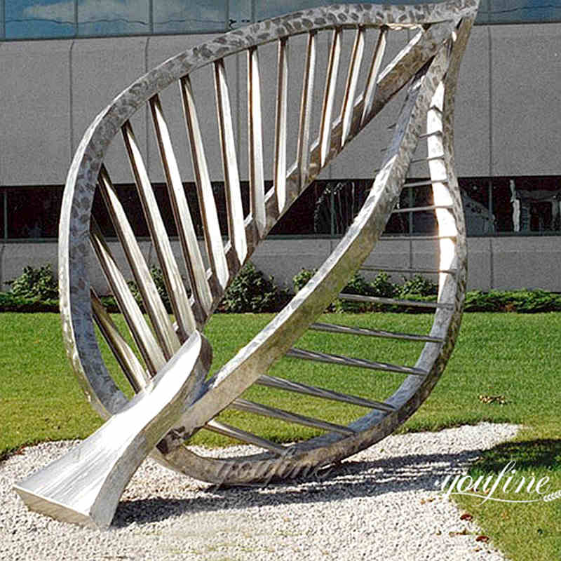 famous contemporary outdoor metal art stainless steel leaf designs for square decor for sale