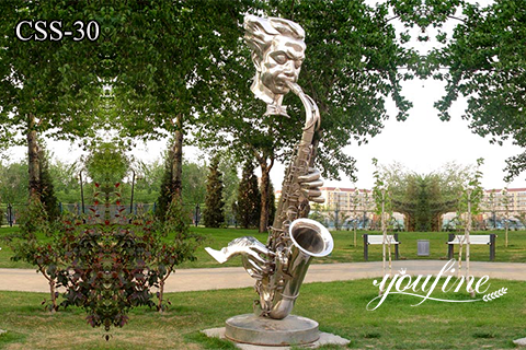 Outdoor Metal Saxophone Musician Sculpture Art Decor Factory Supply CSS-030