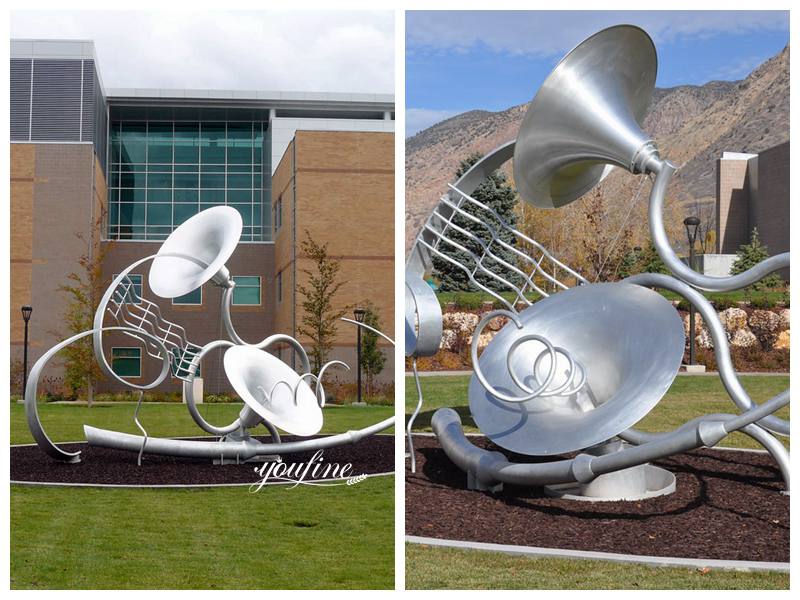 Large Stainless Steel Musical Instrument Sculpture For Outdoor