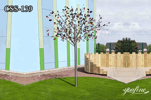 Modern Outdoor Stainless Steel Tree Sculpture Garden Decor for Sale CSS-139