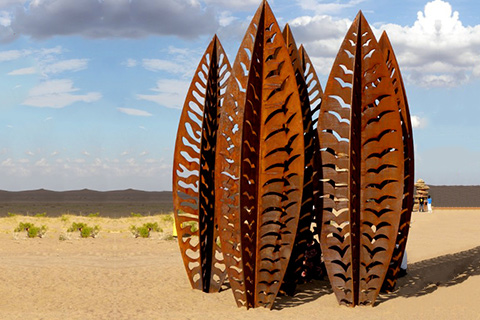 Customized Large Metal Leaves Sculpture Corten Steel Outdoor Decoration Wholesale
