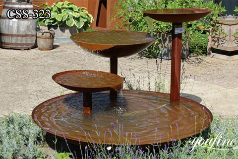 Antique Corten Steel Fountain for Garden Decoration CSS-323