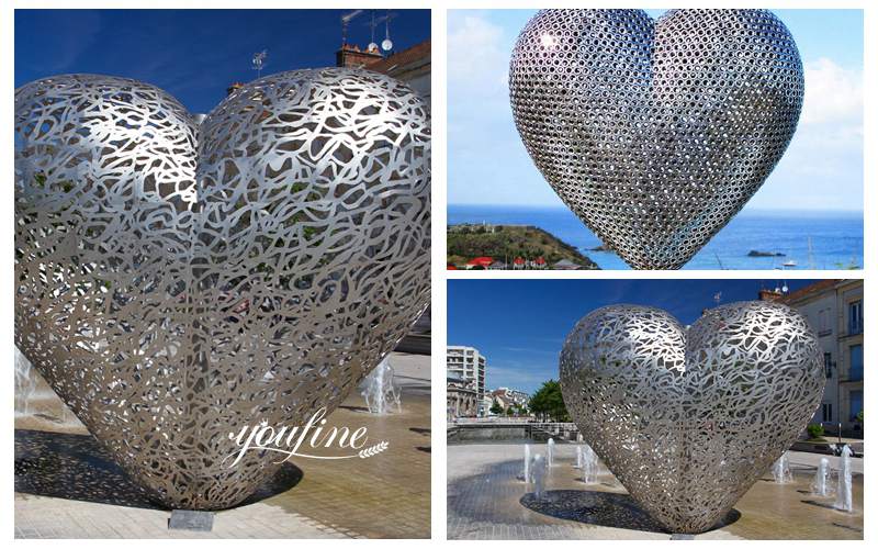 Metal Hollow Heart Sculpture-youfine sculpture