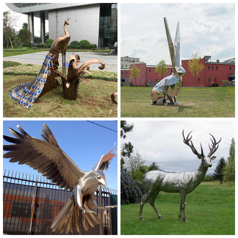 Modern High-polished Art Rabbit Stainless Steel Sculpture for Sale 