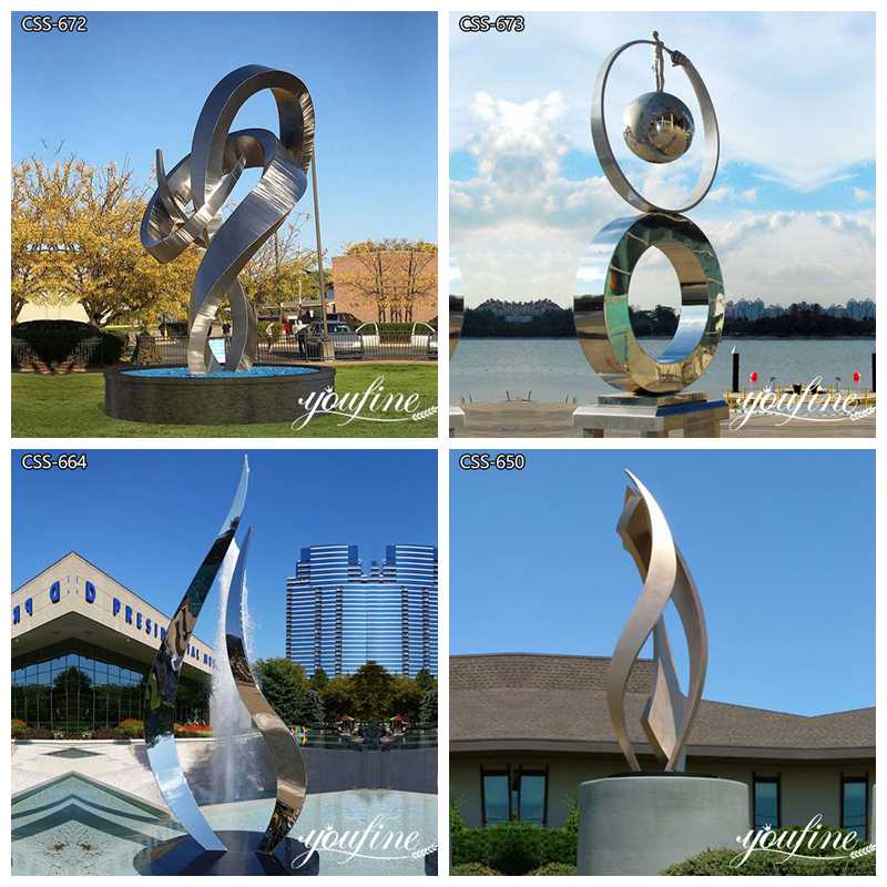 Large Modern Abstract Metal Sculpture Outdoor Decor for Sale